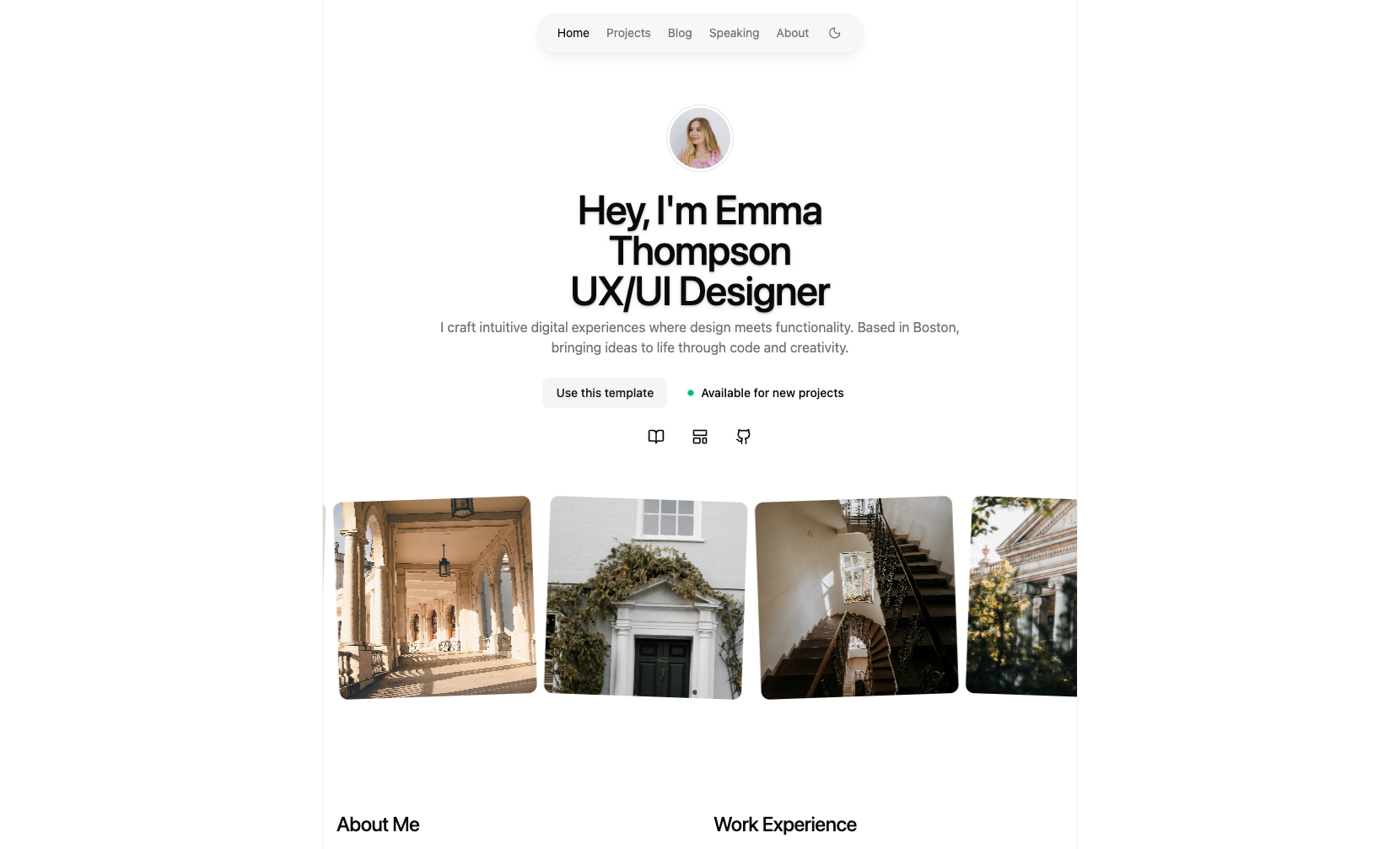 Portfolio template preview